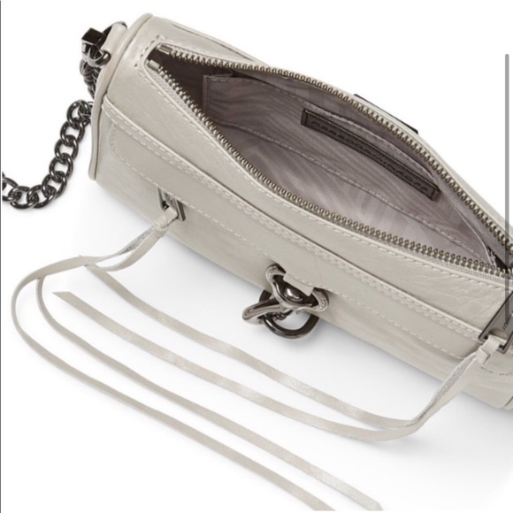 Rebecca Minkoff Crossbody Shoulder Bag Putty Gray Silver - Picture 3 of 6
